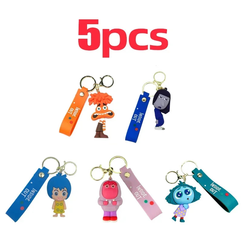 1-40PCS wholesale Inside Out 2 keychain Plush Cartoon Character keychain Pendant Personality Creative Glue Doll Small Pendant