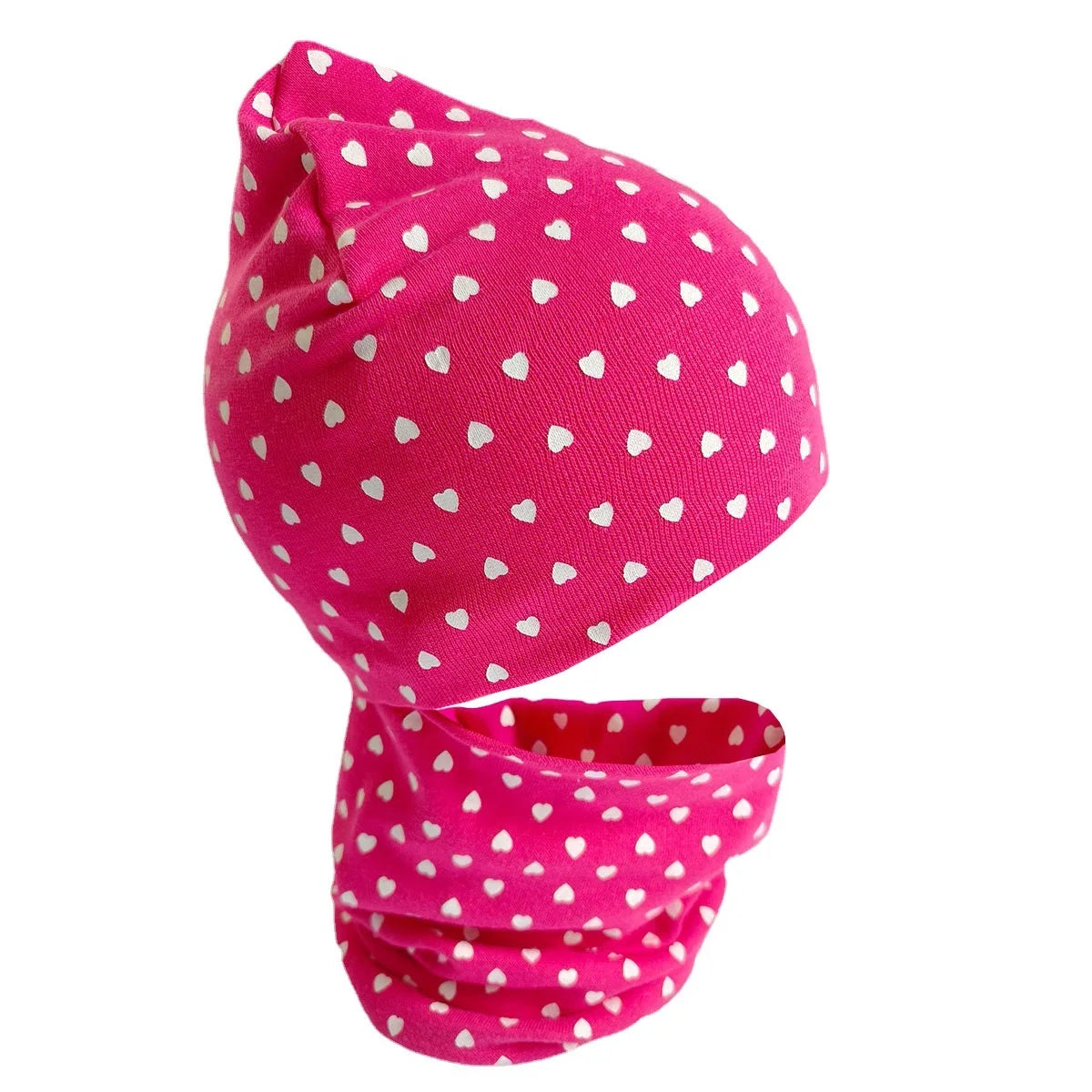 Spring Autumn 2PCS Baby Beanie Hat Scarf Stars Print Warm Toddler Hat Scarf for Girls and Boys Infant Hats Set Kids Skull Caps
