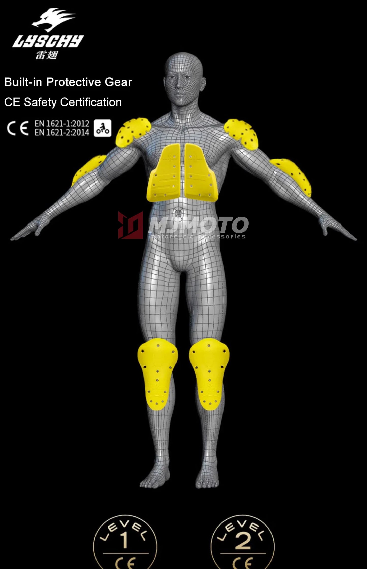 CE Level 2 Certification Protective Gear For Motorcycle Jacket Back Protector Thicken Elasticity Rider Armor Chest Spine Pads