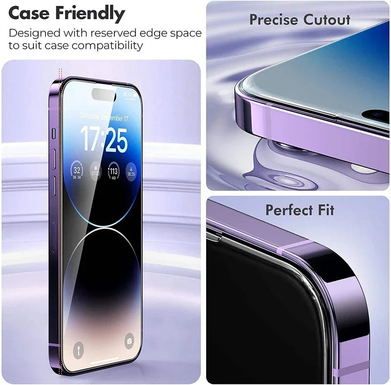 3Pcs Tempered Glass For iPhone 15 14 13 12 11 Pro Max Mini X XS Max XR 8 7 6 Plus Screen Protectors Film For iPhone SE 2020 2022