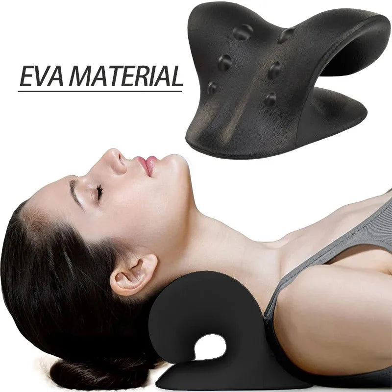Neck Massage Pillow Neck Shoulder Cervical Chiropractic Traction Device Massage Pillow for Pain Relief  Spine Correction