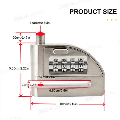 BLALION Motorcycle Scooter Wheel Password Disc Brake Lock Anti-pry Disc Lock Protect Rust-proof Electric Bike Anti-theft Lock