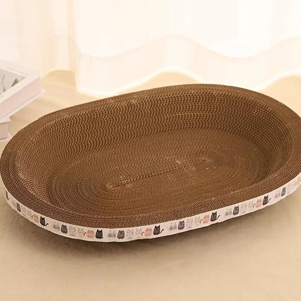 Corrugated Cat Scratcher Cat Scrapers Round Oval Grinding Claw Toys for Cats Wear-Resistant Cat Bed Nest Cat Accessories