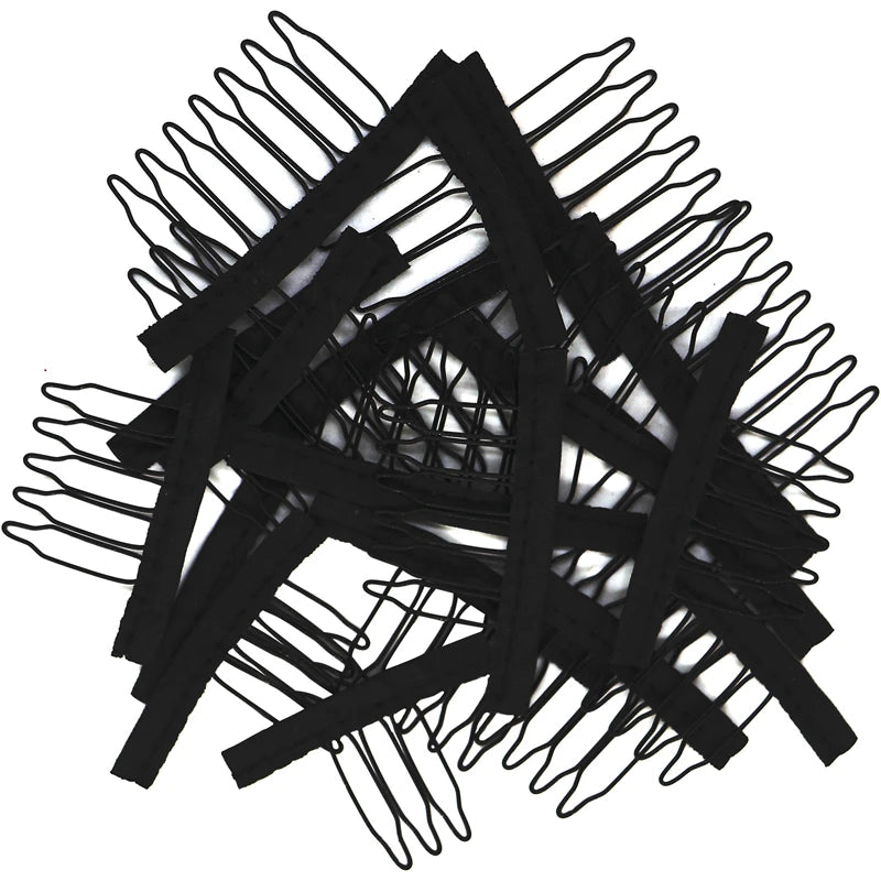10Pcs Wig Combs To Secure Wig 4-7Teeth Wig Comb Wig Clips With Cloth For Making Wig Caps Steel Material Clips Combs