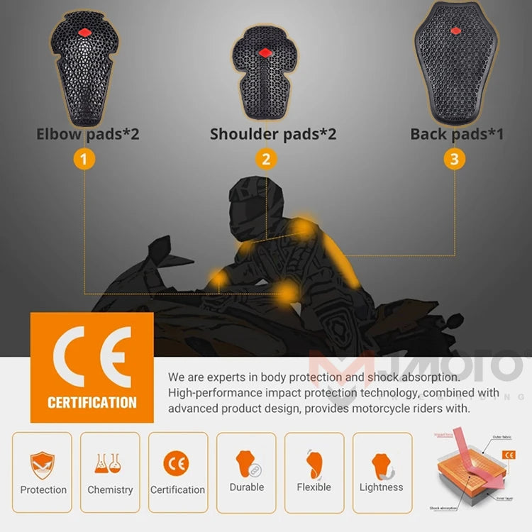 Motorcycle Armor CE certified Jacket Insert Back Protector Thicken High elasticity Rider Armor Back Spine Protective Pad