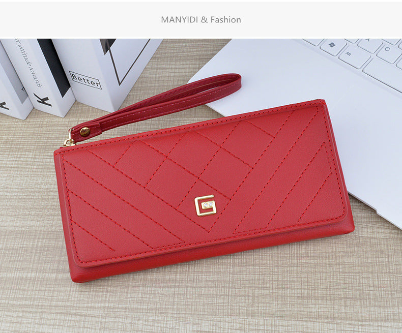 Women's Wallet Long Zipper Handheld Bag Fashionable, Simple, and Large Capacity Wallet Mom's Wallet Mobile Zero Wallet