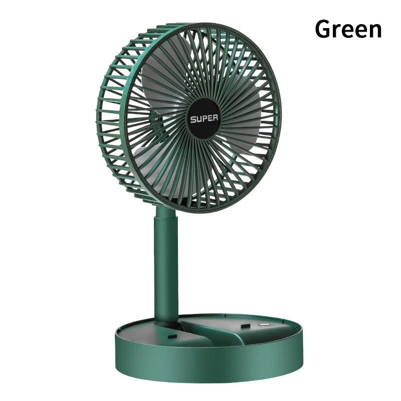 Mini Fan Desktop Foldable Retractable Portable Mini Fan rechargeable USB Home Low Noise High Duration Standby Mini Ceiling Fan