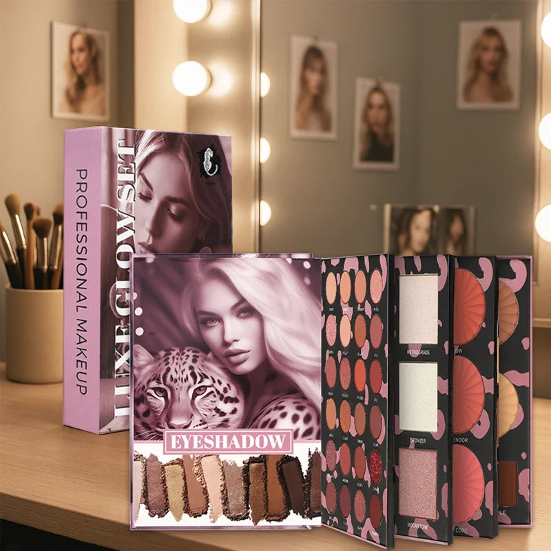 43 Color Leopard Eye Shadow Powder Blusher Highlight Color Makeup Plate Integrates Eye Shadow Highlight Powder Blusher Dressing