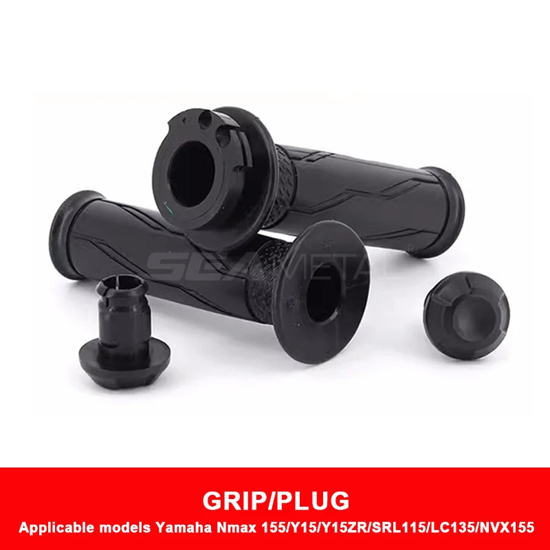 BLALION  7/8" 22mm Motorcycle Hand Grips Rubber Gel Grip with Bar End Plug For Yamaha NMAX 155/Y15/Y15ZR/SRL155/LC135/NVX155