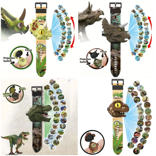 Stylish 3D Children's  Dinosaur Electronic Watch Boys Projection  Watches 24 Projection Patterns Boys Girls Birthday Gift
