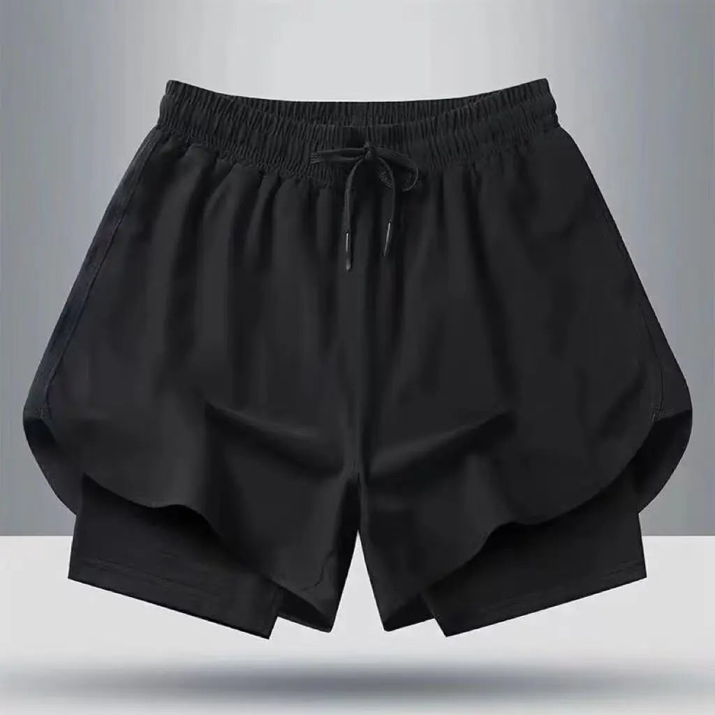 Quick drying shorts for summer men's running training, three part pants with anti glare belt lining, fitness pants