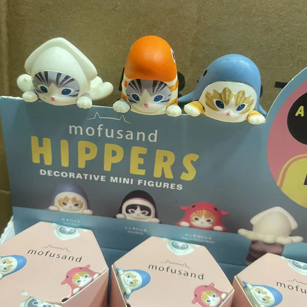 Kawaii Mofusand Hippers Series Blind Box Action Figure Cute Doll Mystery Box Mobile Phone Car Decor Accessories Toys