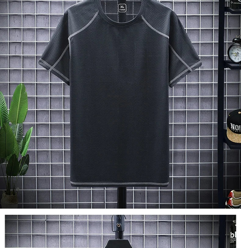 NASA GISS 2024 New Second Open Group Purchase Stall Spot Ice Silk T-shirt Men's Short sleeved Loose Quick Drying Top Silk Smooth