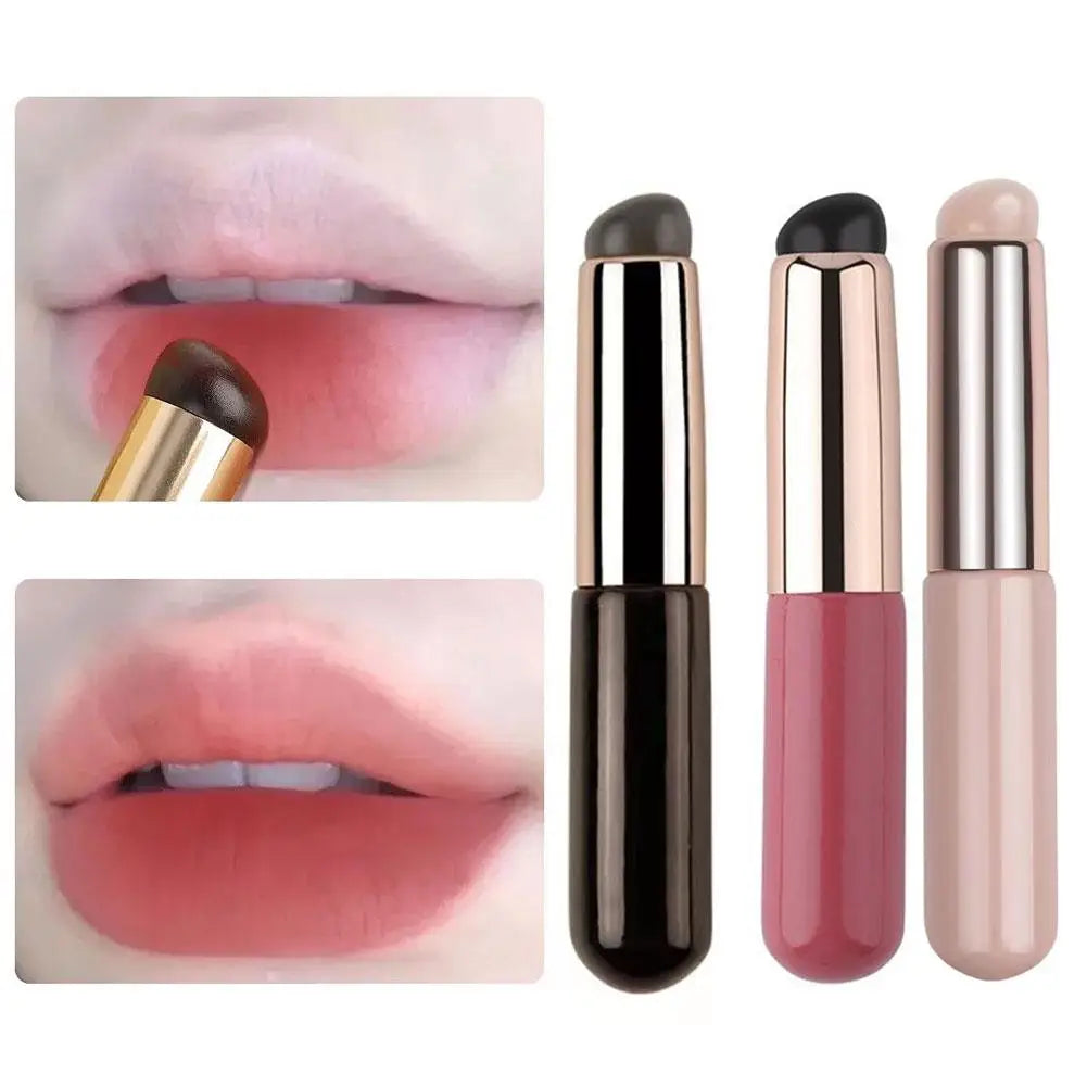 Upgrade Silicone Lip Brush Portable Round Head Lip Brush Professional Mini Concealer Smudge Brush With Cover Makeup Brush