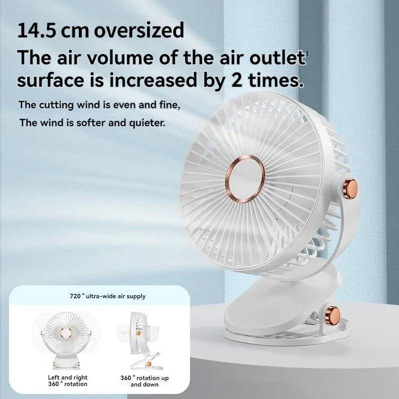 3 in 1 Mini Clip Fan Rechargeable Portable Air Circulator Wireless Ceiling Electric Fan With LED Light Clip-on Home handheld Fan