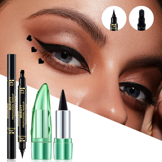Love Seal Eyeliner Black Eyeliner Set Waterproof Long-lasting Black Eyeshadow Set