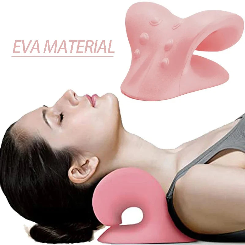 Neck Massage Pillow Neck Shoulder Cervical Chiropractic Traction Device Massage Pillow for Pain Relief  Spine Correction