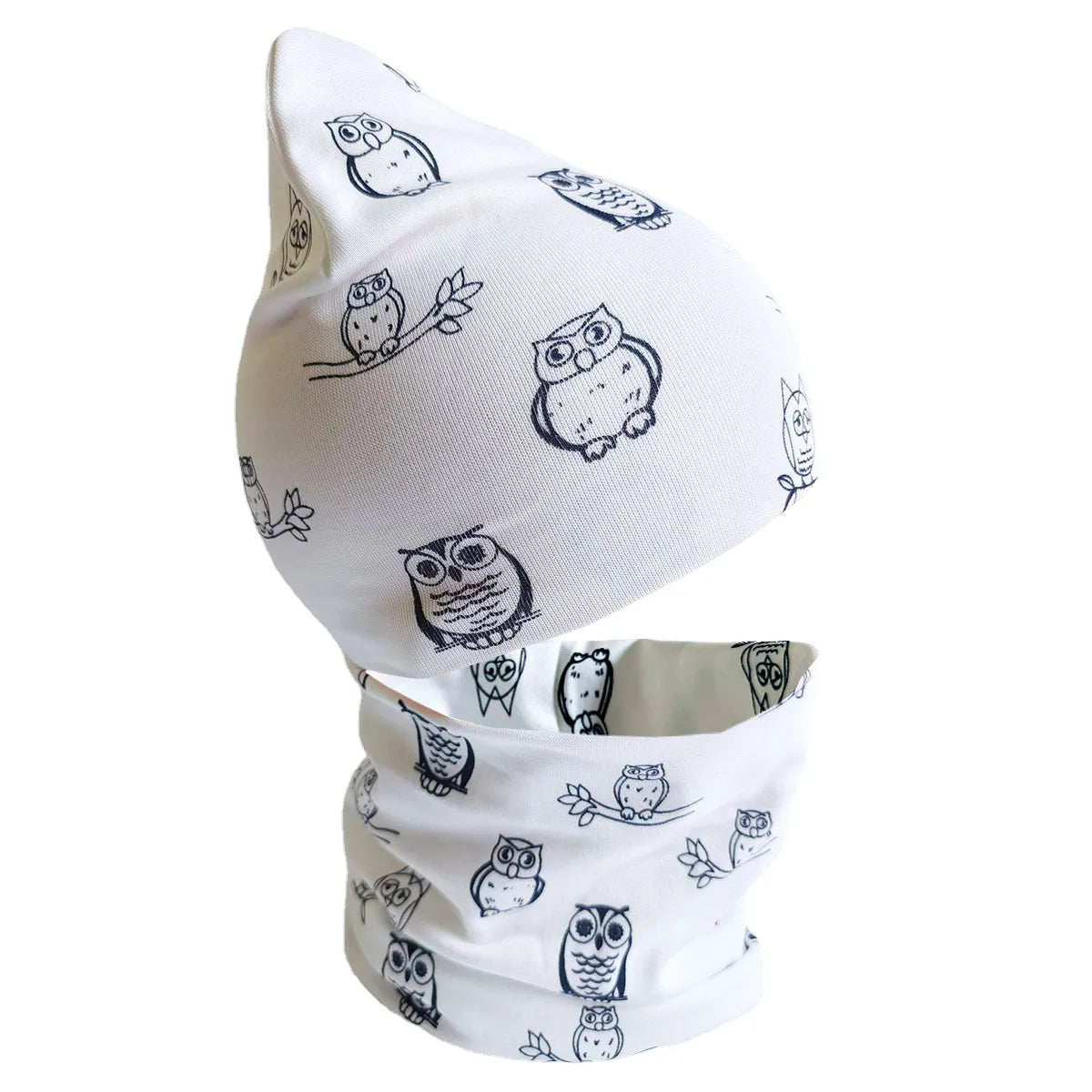 Spring Autumn 2PCS Baby Beanie Hat Scarf Stars Print Warm Toddler Hat Scarf for Girls and Boys Infant Hats Set Kids Skull Caps