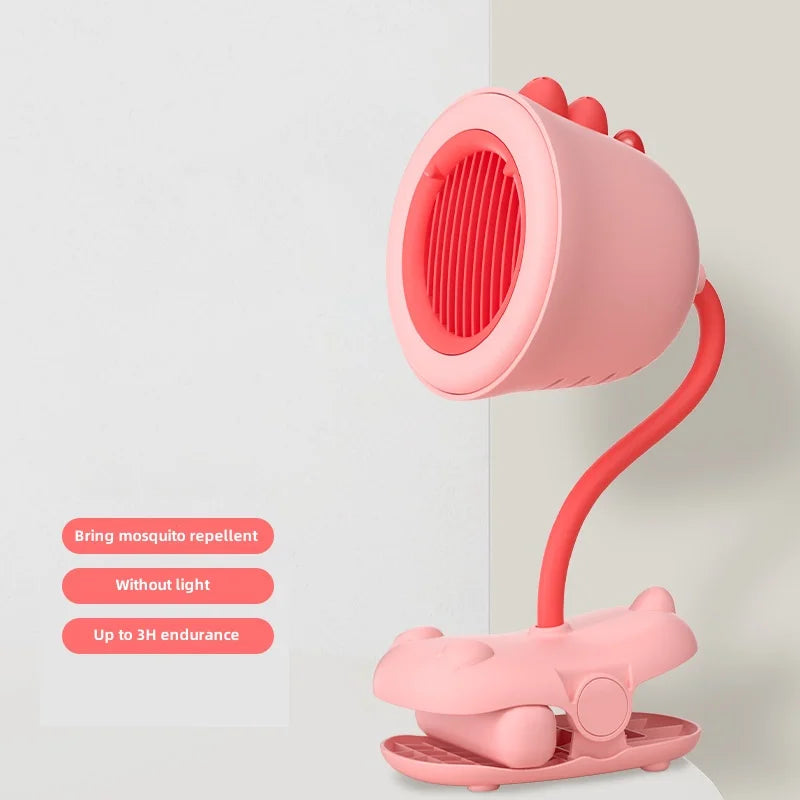 Baby Stroller Portable Fan USB Rechargeable Desktop Electric Fans 3 Speed Wind Automatic Rotary Fan Mosquito Repellent