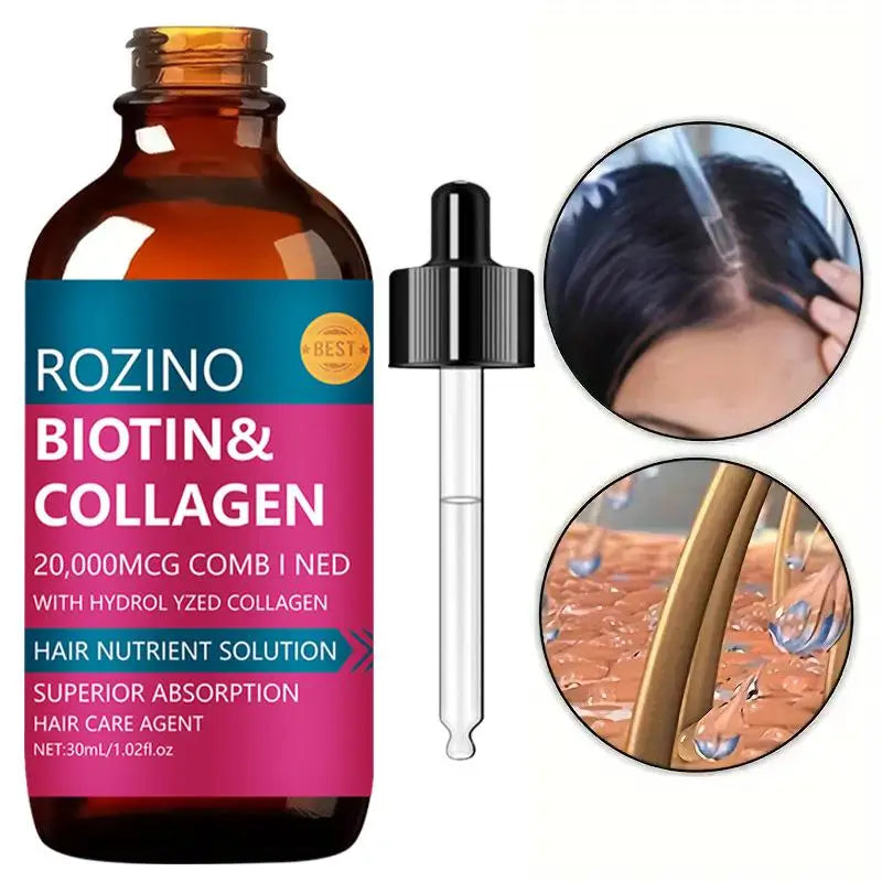 Biotin Hair Shampoo Hair Thickening Strengthening Root Oil Control Hair Volumizing Shampoo Biotin Hair Serum 30ml/100g Hair Care