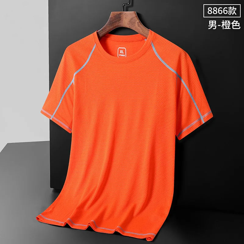 NASA GISS 2024 New Second Open Group Purchase Stall Spot Ice Silk T-shirt Men's Short sleeved Loose Quick Drying Top Silk Smooth