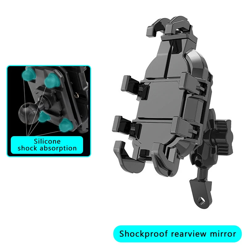 BLALION Motorcycle Riding Shock Absorption Mobile Phone Bracket Eight Claw Fixed Bracket for 4.7-7.1 inch Smartphone Shockproof