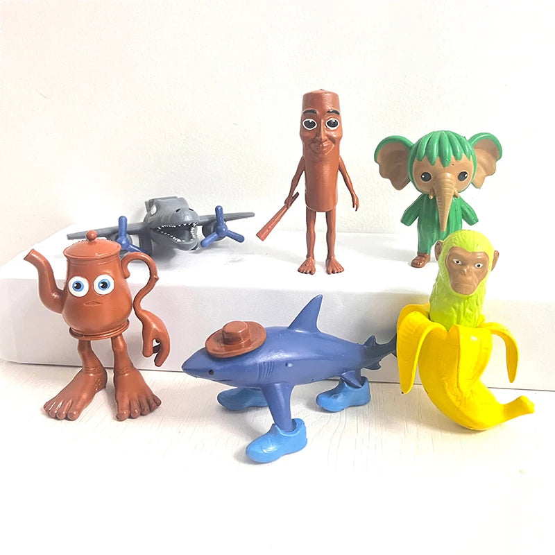 Italian Brainrot Tung Sahur Figure Toy Tralalero Tralala Figures Bombardino Crocodilo Shimpanzini Bananini Model Decor Doll Gift