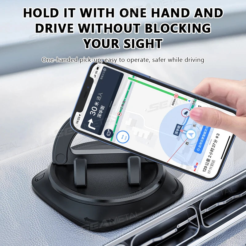 BLALION 360° Rotation Car Phone Holder Mat Pad Dashboard Automatic Clamping Anti Slip Anti bumping Stand For Phone GPS Bracket