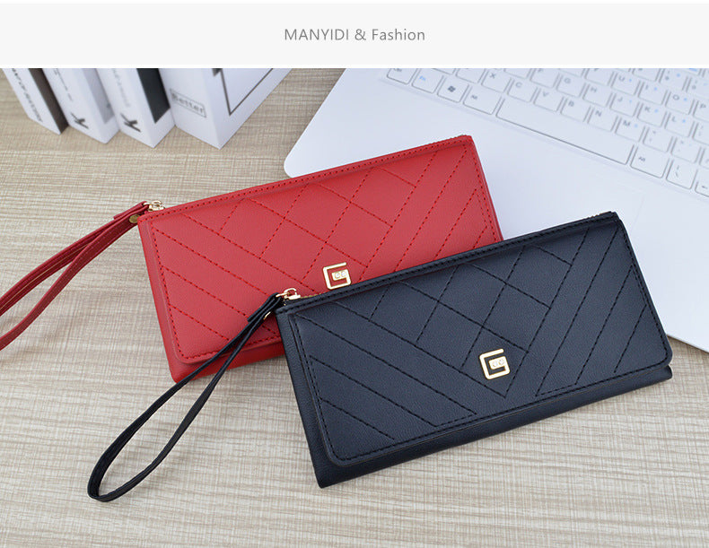 Women's Wallet Long Zipper Handheld Bag Fashionable, Simple, and Large Capacity Wallet Mom's Wallet Mobile Zero Wallet
