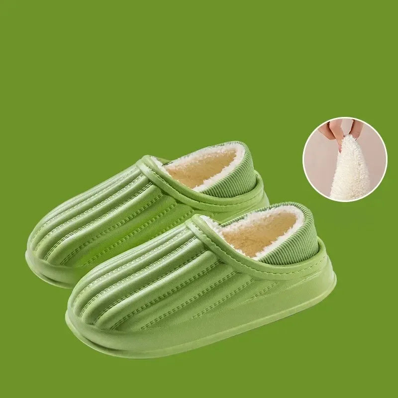 Winter Warm Cotton Slippers for WOMEN'S Home Wear, Thickened Waterproof, Snow Proof, Warm and Minimalist Couple Cotton Shoes