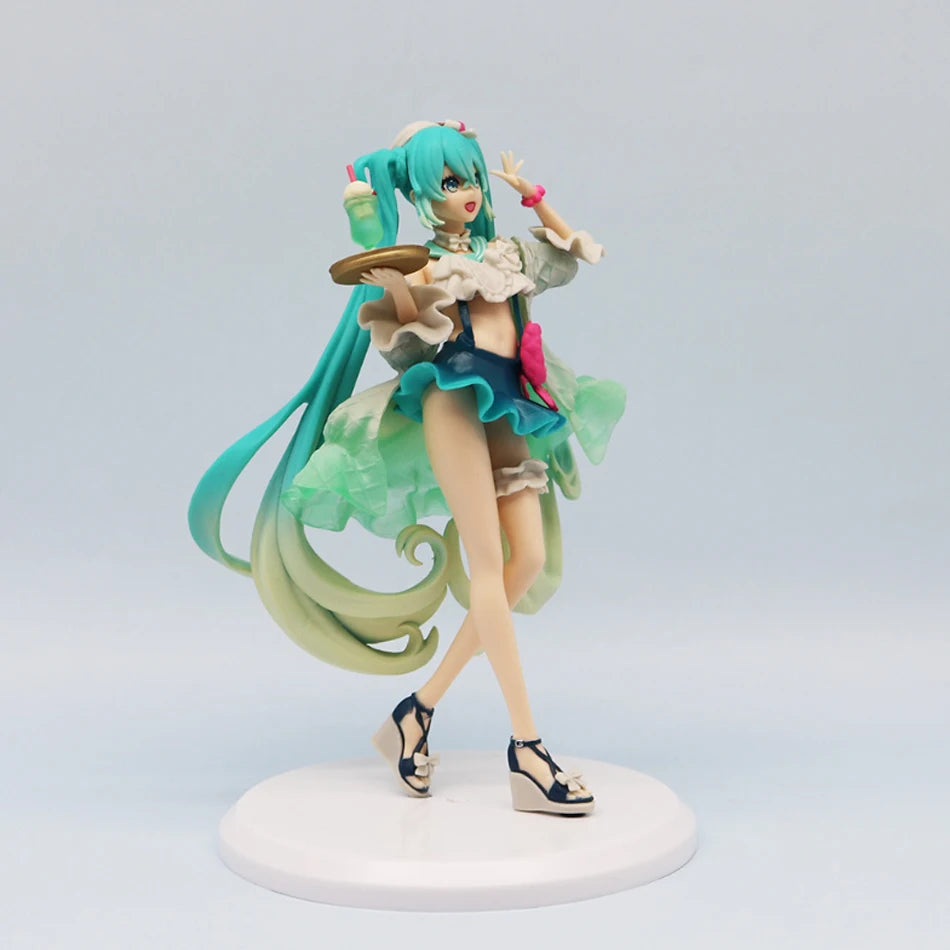 Judai Original Furyu Exceed Creative VOCALOID Hatsune Miku Melon Soda Float PVC Action Figure Model Doll Toys In Stock