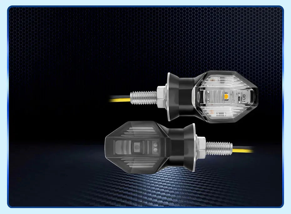 BLALION 2PCS Motorcycle Turn Signal Light LED Amber Lamp Turn Signals Indicators Flashers 12V Flasher Lamp Motorbike Accessories