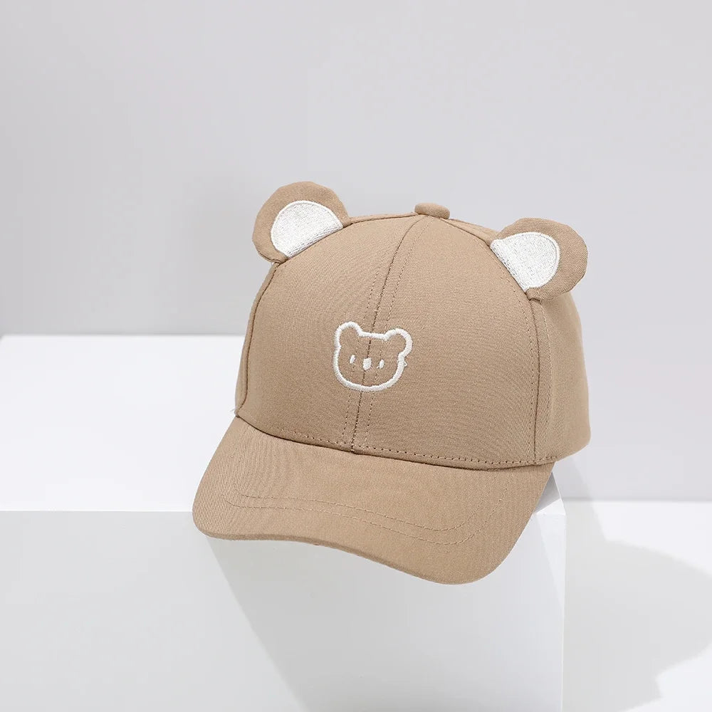 Baby Baseball Cap for Boys and Girls Visor Outdoor Snapback Hat Cartoon Cute Bear Toddlers Baseball Hat Summer Sun Hats for Kids