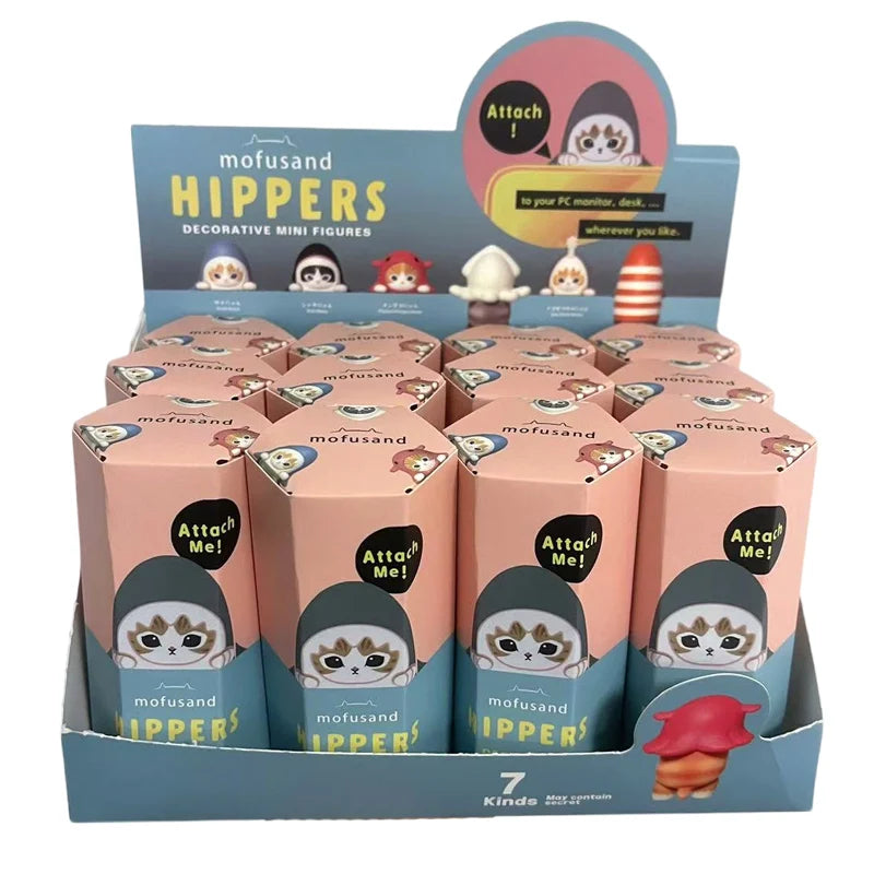 Kawaii Mofusand Hippers Series Blind Box Action Figure Cute Doll Mystery Box Mobile Phone Car Decor Accessories Toys