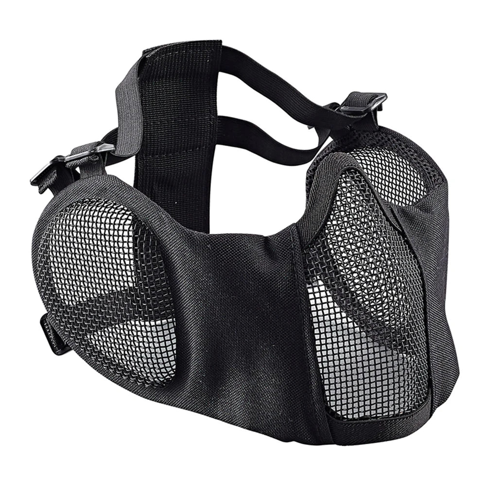 Tactical Airsoft Masks Metal Steel Net Mesh Protect Ears Mask Field Hunting Outdoor War Games Tactical Shooting Paintball Mask