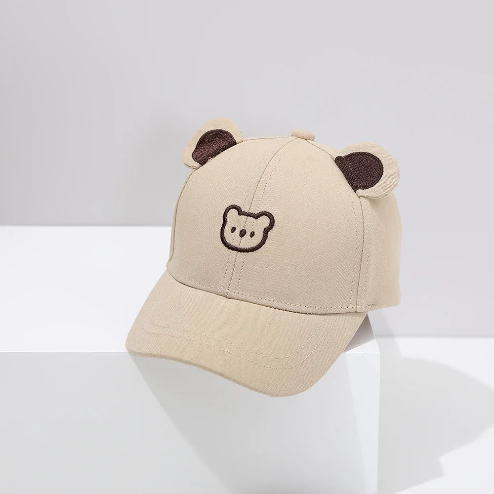 Baby Baseball Cap for Boys and Girls Visor Outdoor Snapback Hat Cartoon Cute Bear Toddlers Baseball Hat Summer Sun Hats for Kids