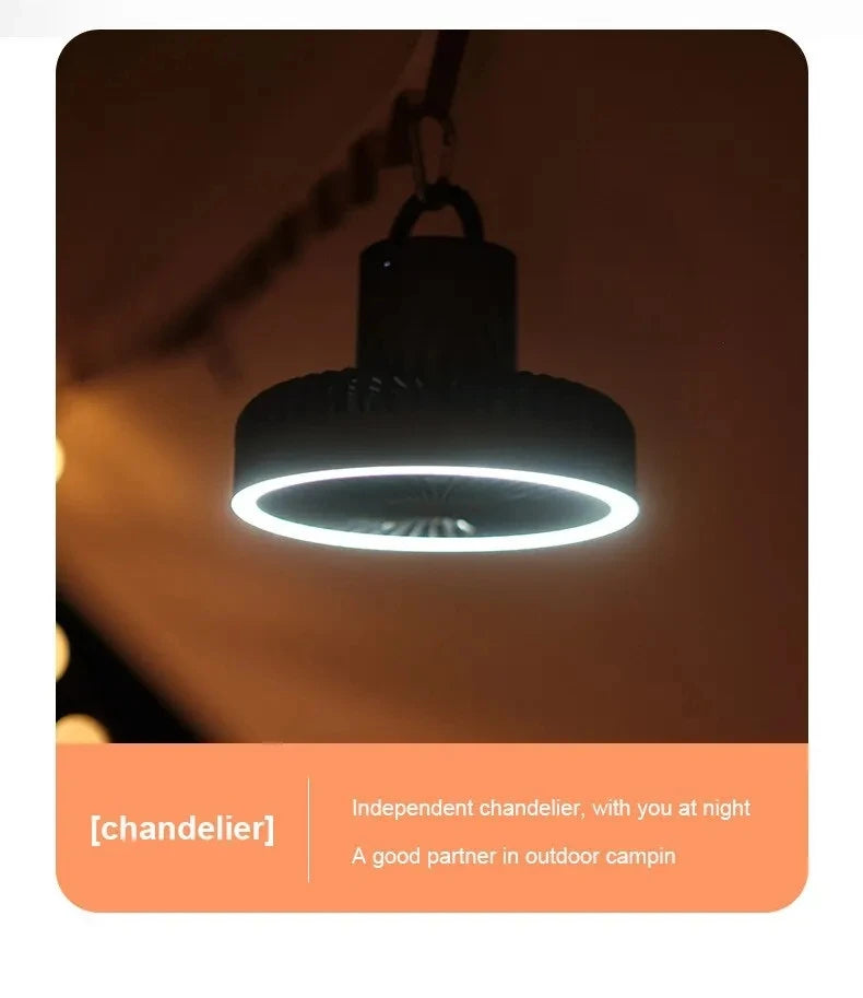 10000mAh/4000mAh Camping Fan Rechargeable Desktop Portable Circulator Wireless Ceiling Electric Fan with Power Bank LED Lighting