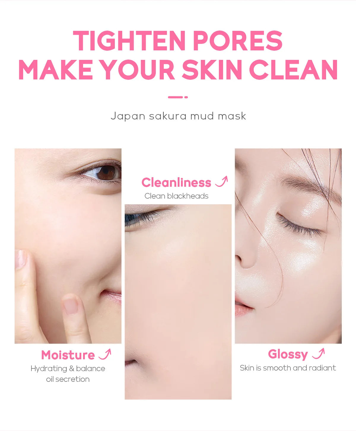 LAIKOU Japan Sakura  Solid Mask Deep Cleansing Oil Control Balance Antioxidan Shrink Pores Remove Blackheads  Mud Mask 5g