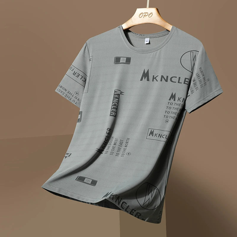 NASA GISS short sleeved t-shirt for men with round neck, fashionable and casual ice silk T-shirt for men with loose fitting, fas