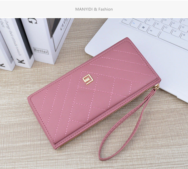 Women's Wallet Long Zipper Handheld Bag Fashionable, Simple, and Large Capacity Wallet Mom's Wallet Mobile Zero Wallet