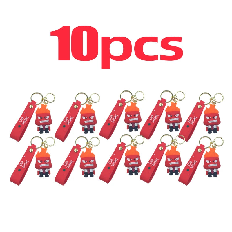 1-40PCS wholesale Inside Out 2 keychain Plush Cartoon Character keychain Pendant Personality Creative Glue Doll Small Pendant