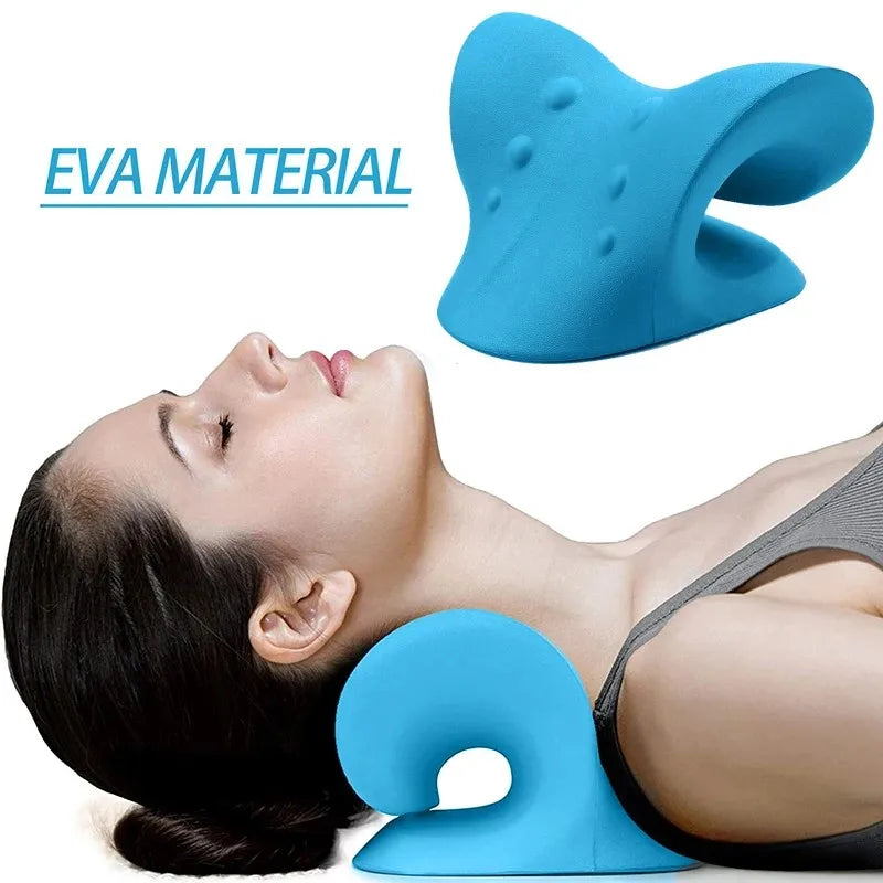 Neck Massage Pillow Neck Shoulder Cervical Chiropractic Traction Device Massage Pillow for Pain Relief  Spine Correction