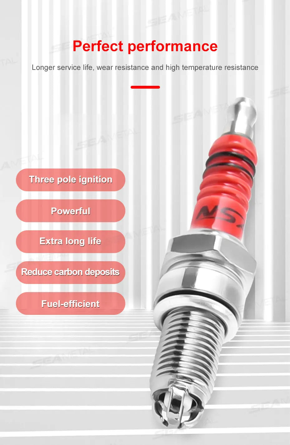 BLALION Racing Spark Plug 3 Triple Electrode A7TC D8TC For GY6 CG 50 70 110 125 150CC Motorcycle Atv Scooter Dirt Bike Go Kart