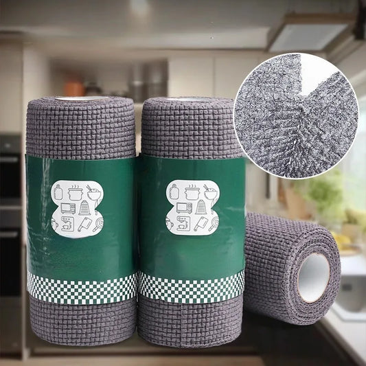 2 Rolls of Cloth Replacing Damage The Steel Wire Ball Cloth To Brush The Pot Dishwashing Cloth Absorbs Water and Convenient