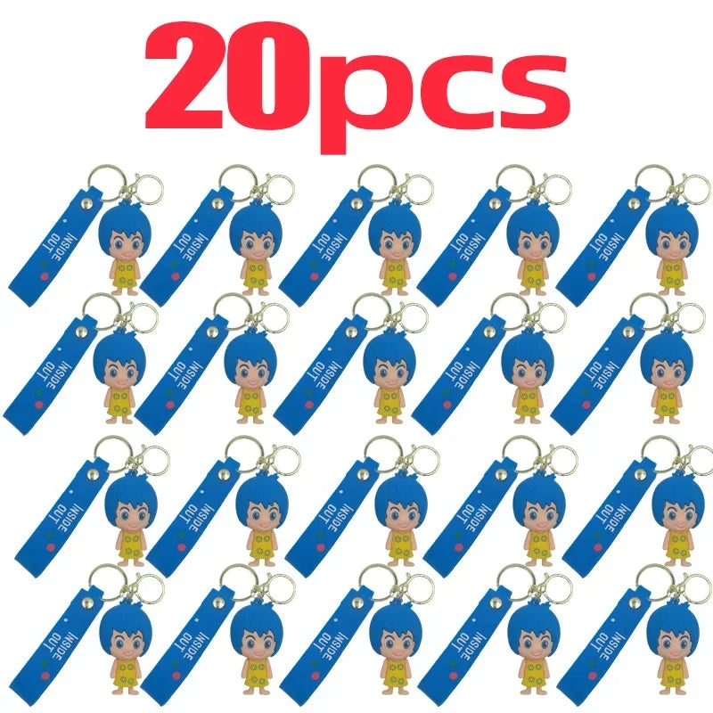 1-40PCS wholesale Inside Out 2 keychain Plush Cartoon Character keychain Pendant Personality Creative Glue Doll Small Pendant