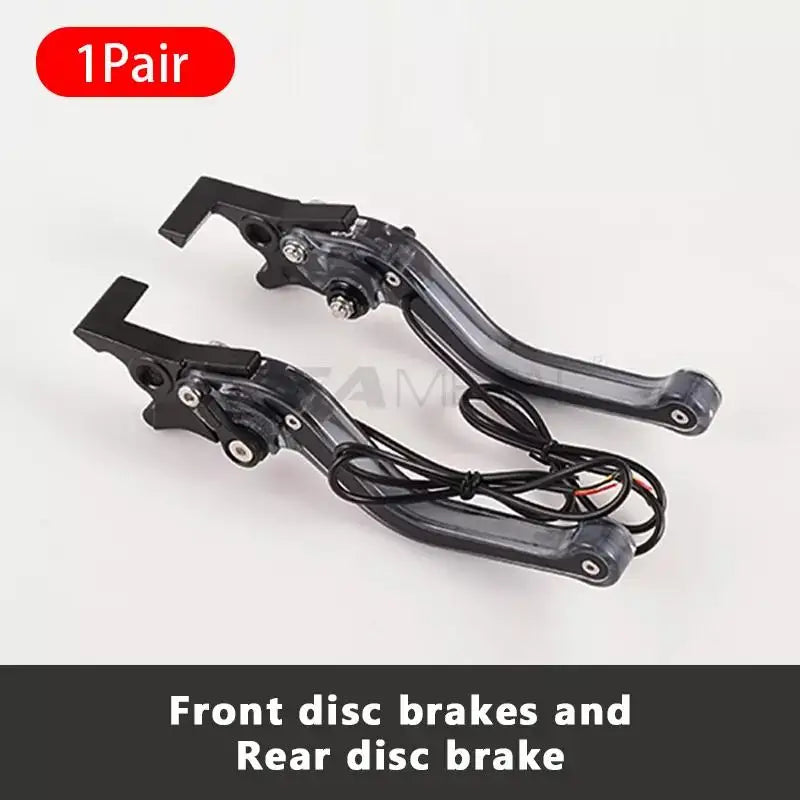 BLALION Motorcycle Brake Lever LED Signal Light Hydraulic Clutch Adjustable CNC 6-Hole Universal for GY6 125cc Scooters Bikes