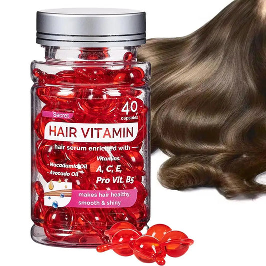 Hair Rose Essential Oil Smooth Silky Hair Vitamin Capsule Nourishing Treatment Repair Damaged Hair Serum Strengthen Hair Care