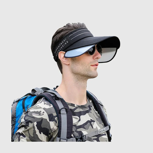 1PC Men's Summer Outdoor Sports Foldable Sunshade Hat No Top Sweat Absorbing Sunshade Hat