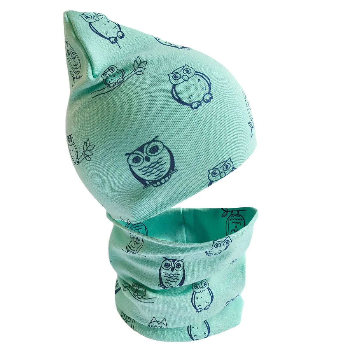 Spring Autumn 2PCS Baby Beanie Hat Scarf Stars Print Warm Toddler Hat Scarf for Girls and Boys Infant Hats Set Kids Skull Caps
