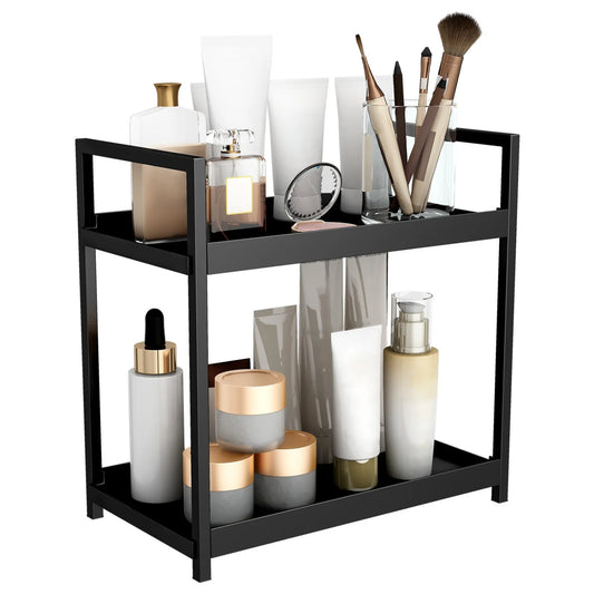 2-layer cosmetic organizer, multi-functional dresser organizer, large capacity makeup rack, suitable for lipstick and skin care